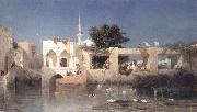 Charles Tournemine Cafe in Adalia,Asian Turkey oil painting artist